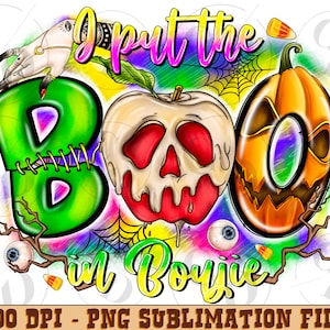 I put the boo in boujee png sublimation design download, Happy Halloween png, spooky season png, Halloween ghost png, designs download