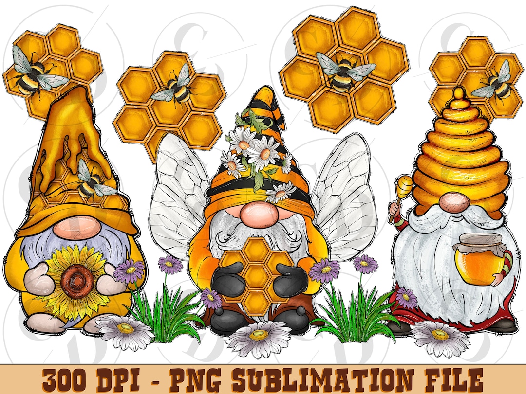 Bumble Bee Gnomes PNG, Sunflower Sublimation Design (digital Download ...