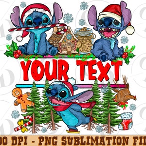 Christmas Personalized floral Stitch png sublimation design download, custom name Stitch png, cute Stitch png, sublimate designs download