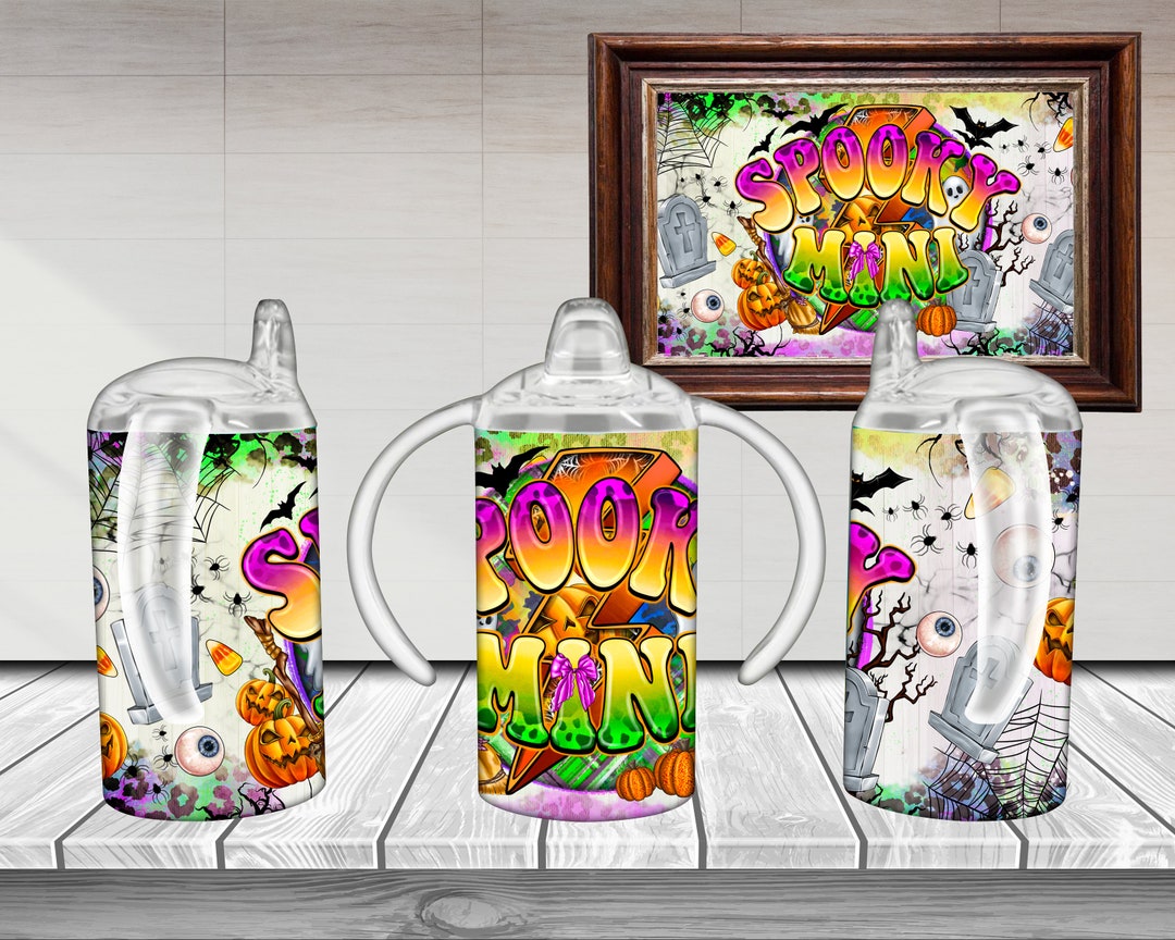 Spooky Mini Sippy Cup Sublimation Design, 12oz Sublimation, 12oz Sippy