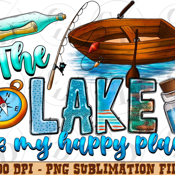 The Lake Is My Happy Place PNG File, Lake PNG, Happy Place, Leopard, Fishing, Lake Design, Sublimation Designs Downloads,Digital Download