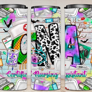 CNA Certified Nursing Assistant png 20oz tumbler png sublimation design download, CNA, Nurse Life, Nurse tumbler png,Happy Halloween tumbler