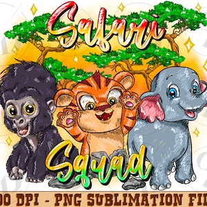 Safari Squad Png, Zoo Crew PNG, Digital Download, Sublimation, Giraffe, Animal png, Kids Zoo Trip, Safari Party png, Western png,Safari Life
