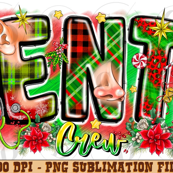 ENT Crew Christmas png sublimation design download, Ear Nose Throat Medical png, Merry Christmas png, Medical, sublimate designs download