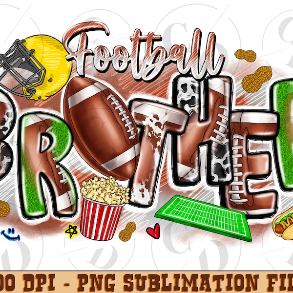 Football Brother, Football Clipart, Transparent PNG file for sublimation, Football Brother Png, Football Shirt Design, Football Brother png