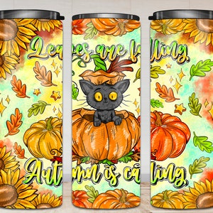 Leaves Are Falling Autumn Is Calling Tumbler Png, 20oz Skinny Tumbler Sublimation Designs, Fall Tumbler Png, Pumpkin Spice PNG, Leaf Png