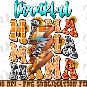 Thankful Mama With Western Turkey Png Sublimation Design, Thankful Turkey Png, Western Thanksgiving Png, Mama Png, Instant Download