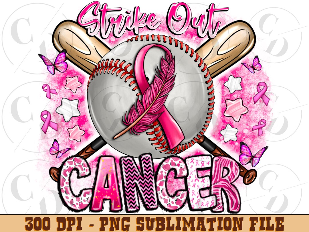 Breast Cancer Awareness Baseball PNG, Pink Ribbon Sublimate (digital ...