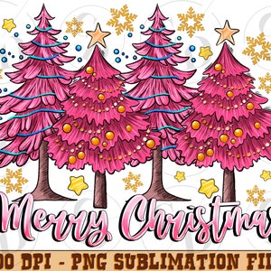 Merry Christmas Trees Png Sublimation Design, Merry Christmas Png, Happy Holiday Png, Christmas Trees Png, Christmas Png, Digital Download