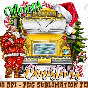 Merry Christmas school bus png sublimation design download, back to school png, school bus png, Christmas png, sublimate designs download