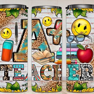 A Teacher 20oz skinny tumbler png sublimation design download, Teacher&#39;s Day png, western tumbler png, sublimate designs download