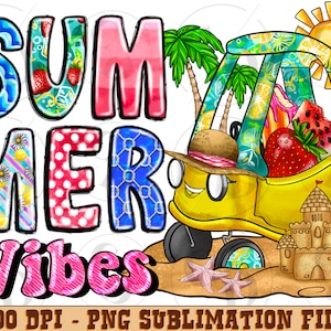 Hello Summer Kids Car Sublimation PNG Design, Summer Digital Download Printable, Summer Clipart, Summer Design png, Beach PNG,Kids Car Png