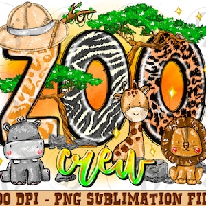 Zoo Crew PNG, Digital Download, Sublimation, Kids, Giraffe, Animal png, Kids Zoo Trip Png, Safari Party png, Western png, Safari Life png