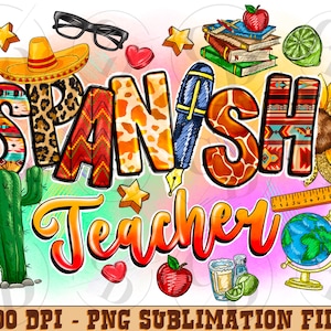 Spanish Teacher png sublimation design download, Teacher&#39;s Day png, western Spanish png, Teacher life png, sublimate designs download