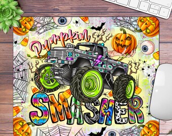 Pumpkin Smasher Monster Truck Mousepad, Halloween Design (Digital Download)