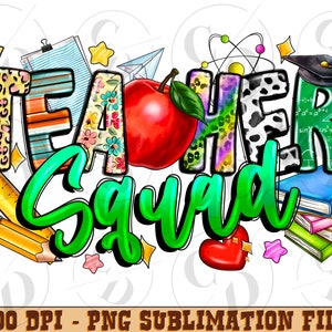 Teacher squad png sublimation design download, Teacher&#39;s Day png, western Teacher png, Teacher&#39;s life png, sublimate designs download