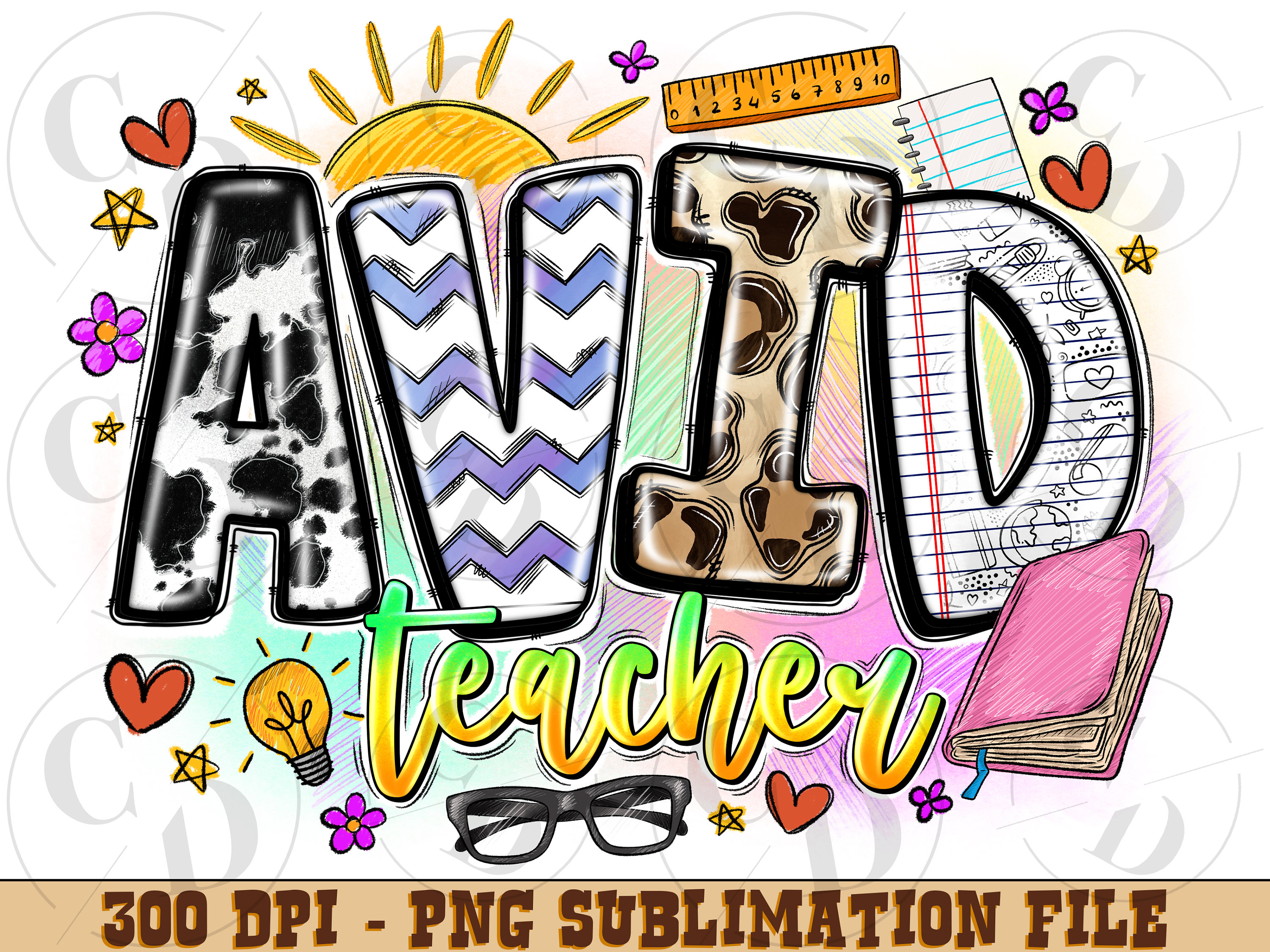 Avid Teacher Png Sublimation Design, Advancement Via Individual Determination Png, Back To School Png, Teacher Png, Digital Download
