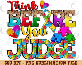 Autism Awareness Puzzle PNG, Sublimation Design (Digital Download)