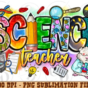 Science Teacher png sublimation design download, Teacher&#39;s Day png, Teacher png design, western Science png, sublimate designs download