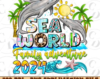 Sea World Family Adventure PNG, 2024 Cruise Trip (Instant Download)
