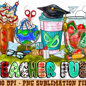 Teacher fuel coffee cups png sublimation design download, Teacher&#39;s Day png, Teacher png, coffee love png, sublimate designs download