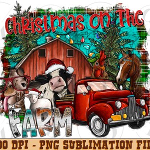 Merry Christmas Farm Animals Png, Christmas Animals, Digital Download, Png, Merry Christmas,Christmas Png,Sublimation Designs Downloads