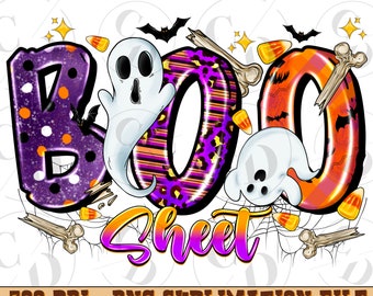 Boo Sheet Ghost PNG, Halloween Sublimation Design (Digital Download)