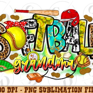 Softball Grandma Png, Grandma Png, Softball design, Softball png , Softball Clipart, Transparent PNG file for sublimation, Grandma Design