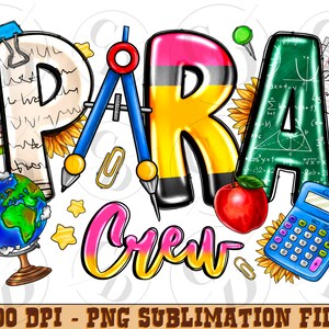 Para crew png sublimation design download, Teacher&#39;s Day png, back to school png, western para png, sublimate designs download