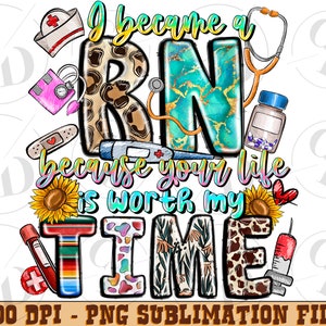 RN Life PNG, Nurse Sublimation Design (Digital Download)