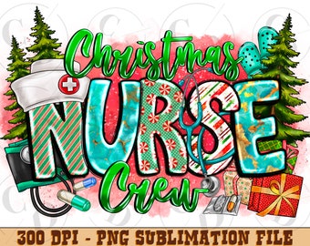 Christmas Nurse Crew PNG, Stethoscope Sublimation Design (Digital Download)