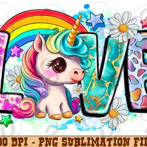 Love Unicorn png sublimation design download, cute Unicorn png, hand drawn Unicorn png, Unicorn png, sublimate designs download