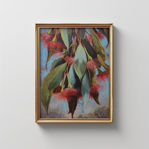 Eucalyptus & Red Gum Blossom Print: Vintage Australian Wall Art (Digital Download)