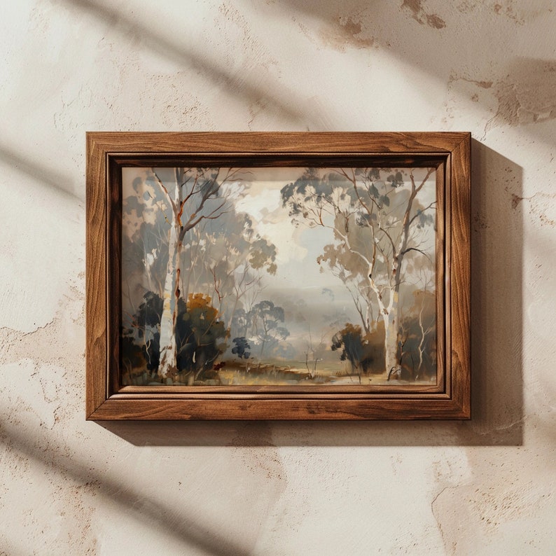 Vintage Australian Landscape Digital Download Australian Bush Wall Art Light Warm Tones