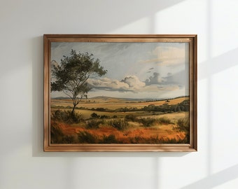 Vintage Australian Landscape Oil Painting: Rustic Outback Print (Digital Download)