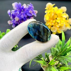 Beautiful Quality Blue Labradorite Semi Precious Stone, Labradorite Handmade Cabochon, Labradorite Unique Jewelry, Oval Shape Gemstone,