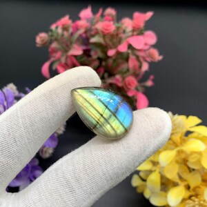 Labradorite AAA Quality Gemstone, Labradorite Blue Flashy Loose Gemstone, Blue Labradorite Handmade Stone, Both Site Polish Designer Stone