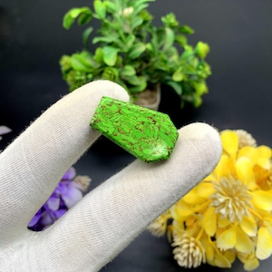 Natural Green Copper Turquoise Coffin Cut Gemstone, Green Copper Turquoise Semi Precious Stone, Copper Turquoise Healing Crystal Gemstone