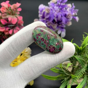Marvellous Top Grade Quality 100% Natural Ruby Fuchsite Oval Shape Cabochon Gemstone For Jewelry Making, Semi Precious Stone, Handmade Stone