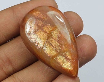 Top Grade Quality Brown Sunstone, Semi Prone Gemstone, Pear Shape Sunstone Handmade Cabochon, Handicrafts Loose Gemstone, Gift for Her