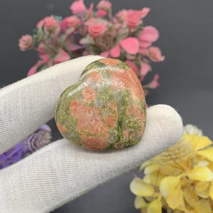 AAA Quality Unakite Jasper Loose Gemstone, Natural Unakite Jasper Healing Stone, Unakite Jasper Flat Back Disc Stone, Unakite Gift For Women