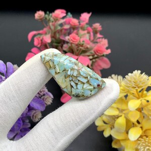 Copper Larimar Gemstone, Smooth Polished Larimar Cabochon, AAA Quality Rare Pieces Dominican Larimar Gemstone, Jewelry Making, fancy Shape,