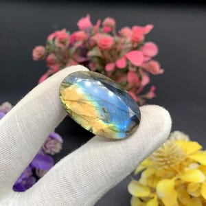 Natural Labradorite Gemstone, Blue Fire Labradorite Smooth Polish Loose Gemstone, Labradorite Faceted Cut Stone, Oval Labradorite Gemstone
