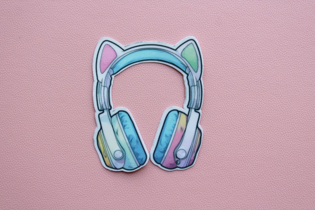 Cat Ear Gamer Girl Headset Sticker Aesthetic Waterproof Die Etsy