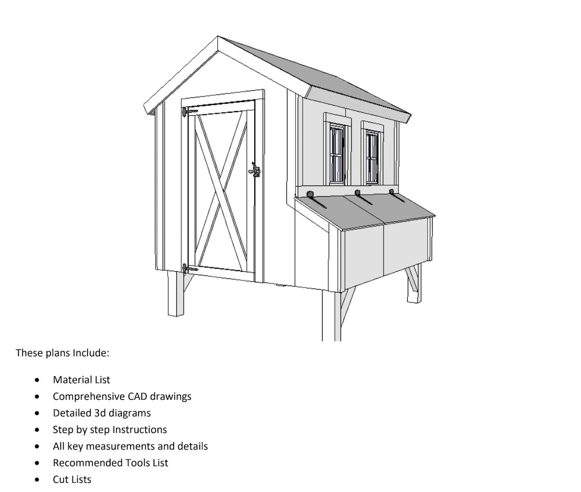 Modern Chicken Coop Plans Printable Digital Download Chicken Etsy