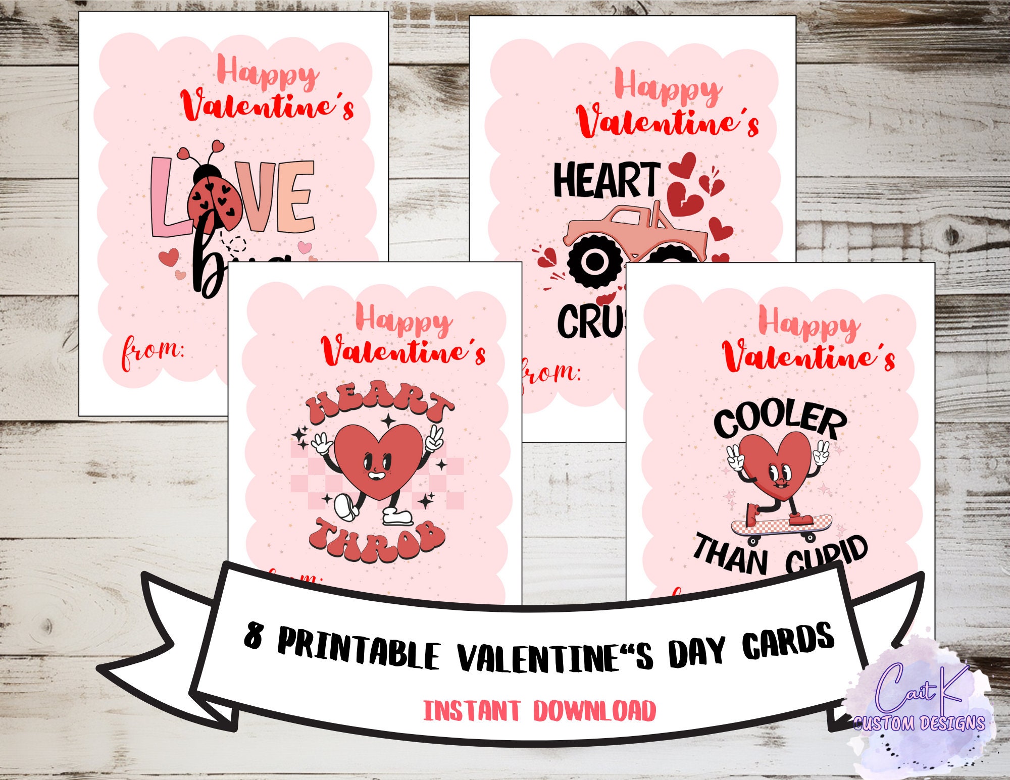 Valentine s Day Printable Class Cards Etsy