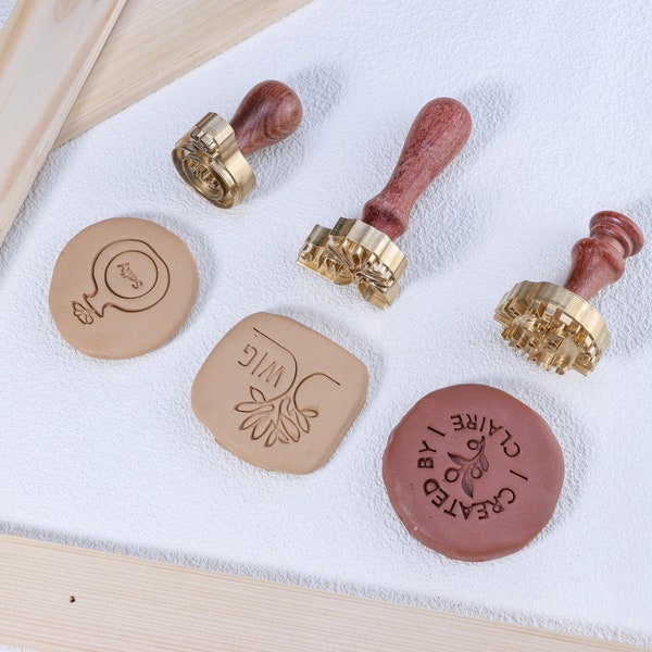 Tampon céramique personnalisé, Tampon argile signature, Tampon poterie, Tampon poterie pour argile, Tampons lettres personnalisés pour argile, Tampon glace personnalisé