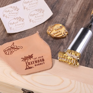 Custom Leather Brass Stamp, Custom Emboss Stamp, Leather Branding, Cold Press Leather Stamp, Burning Logo Stamp, Gift for Leather Men