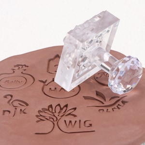 Timbro in ceramica personalizzato, timbro in argilla personalizzato, timbro in ceramica con logo personalizzato, timbri in ceramica personalizzati per l'anima artistica
