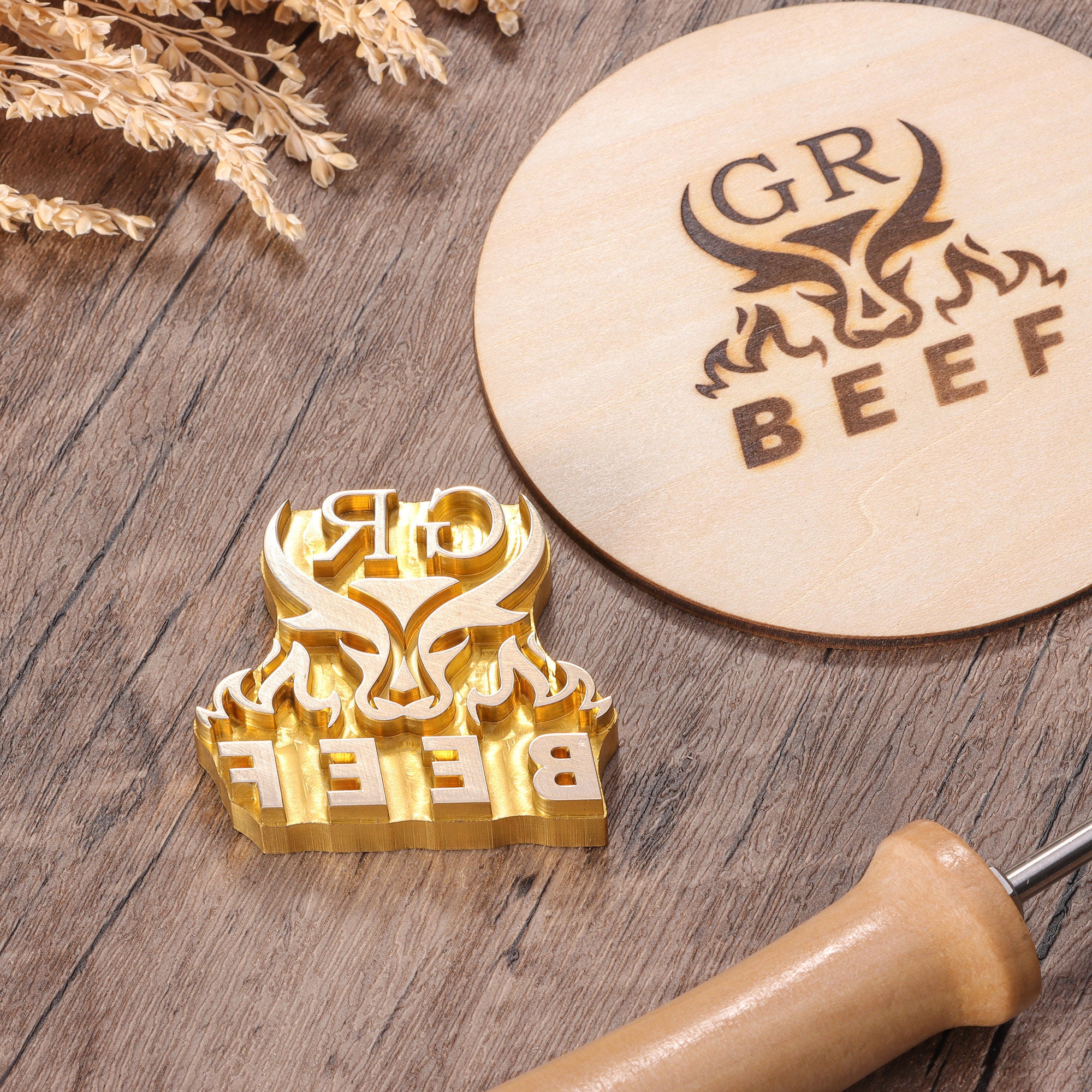 Custom Branding Iron For Wood, Durable Personalized Logo Metal Branding Iron